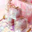 JOERSH 3x3x3 Inches Clear Favor Boxes with Gold Gift Ribbons 30 PCS Transparent Plastic 3 Inch Mini Cube Gift Packaging Box for Party favors, Treats and Minigifts
