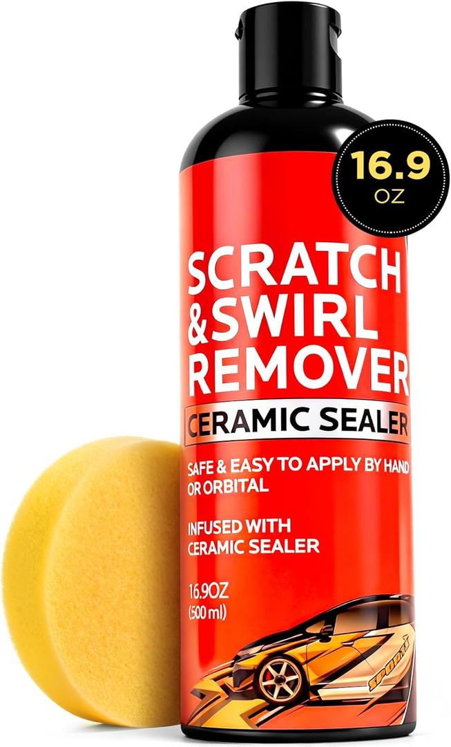 500ml Car Scratch Remover for Vehicles: Automotive Swirls Rrepair Eraser Restorer & Polishing with Buffer Pad - Scratch Eraser Kit for Light Scratches Oxidation & Water Spots (16.9 fl oz)