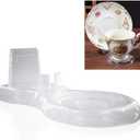 Artliving Clear Teacups and Saucer Display Easel Stand Holder,set of 6