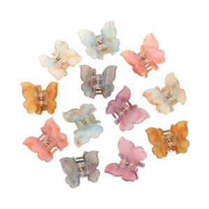 Sequins Butterfly Hair Clips - 12PCS Small Clamps for Thin Hair Styling Accessories, Classic Claws for Women & Girls