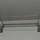 Glass Bathroom Shelf with Towel Bar, Stainless Steel Tempered Towel bar/Track Glass Bathroom Shelves Wall Mount Over The Toilet (Brushed Nickel, 20-inch)