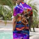 Goodstoworld Male Hawaiian Romper Fashion Zipper Slim Fit Jumpsuit with Pocket S-XXL (XXL)