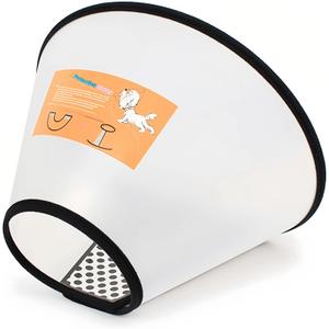 2Pcs Adjustable Dog Recovery Cone, Plastic E-Collar for Cats and Dogs After Surgery, Elizabethan Collar to Prevent Licking and Biting Wounds, for Large Pets (White, L)