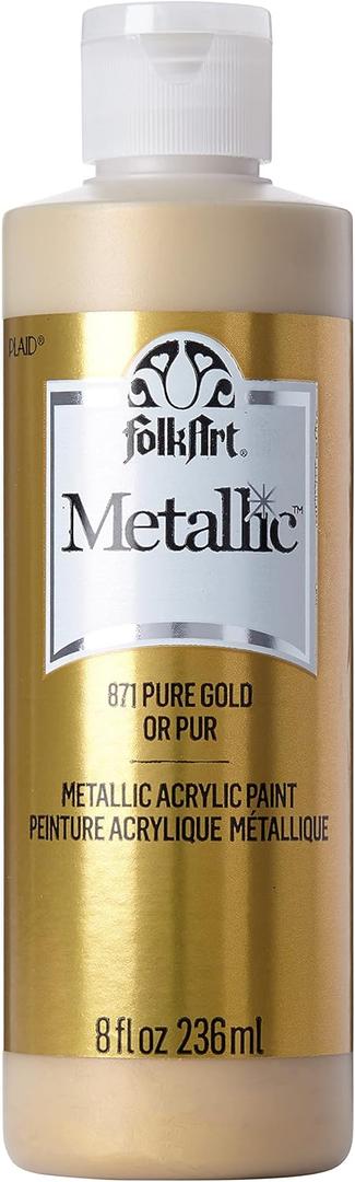 FolkArt Acrylic Paint in Assorted Colors (8 oz), , Pure Gold (8 Fl Oz (Pack of 1))