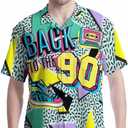 Funny Hawaiian Shirt for Men Casual Short Sleeve Button Down Beach Shirts Printed Tropical Vacation Shirts (L)