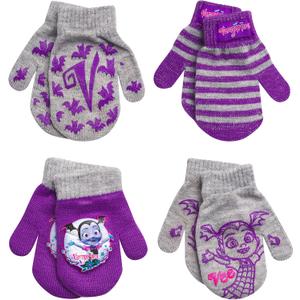 2 x Disney Girls 4 Pack Gloves or Mittens : Minnie Mouse, Vamperina (Toddler/Little Girls)