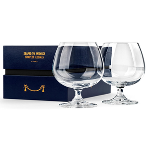Large 21 oz Crystal Brandy and Cognac Snifter Glasses | Set of 2 Short Stem Giant Sniffer Bowls | Drinking and Tasting Glassware for Bourbon, Scotch, Tequila, Armagnac, Rum, Beer, Liquor