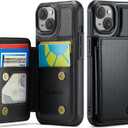 Vinich for iPhone 13 Wallet Case with Card Holder, RFID Blocking Credit Slots Kickstand Shockproof Phone Cover Fit for iPhone 13 6.1" Black