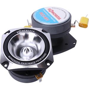 Super tweeters, Bullet Tweeters for Car Audio, 1 inch Tweeters, Speakers Car Audio, High Compression Titanium Super Bullet Tweeter with Crossover Capacitor (Pair) Loudspeakers