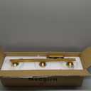 Stainless Steel Milk Glass Bathroom Vanity Light Over Mirror, 3 Light Brushed Gold Bathroom Light Fixtures with Frosted Glass, Modern Vanity Lighting Wall Mount