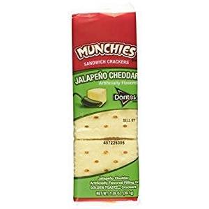 Munchies Jalapeno Cheddar Sandwich Crackers, 1.38 oz, 8 count, BB 24 Feb 26