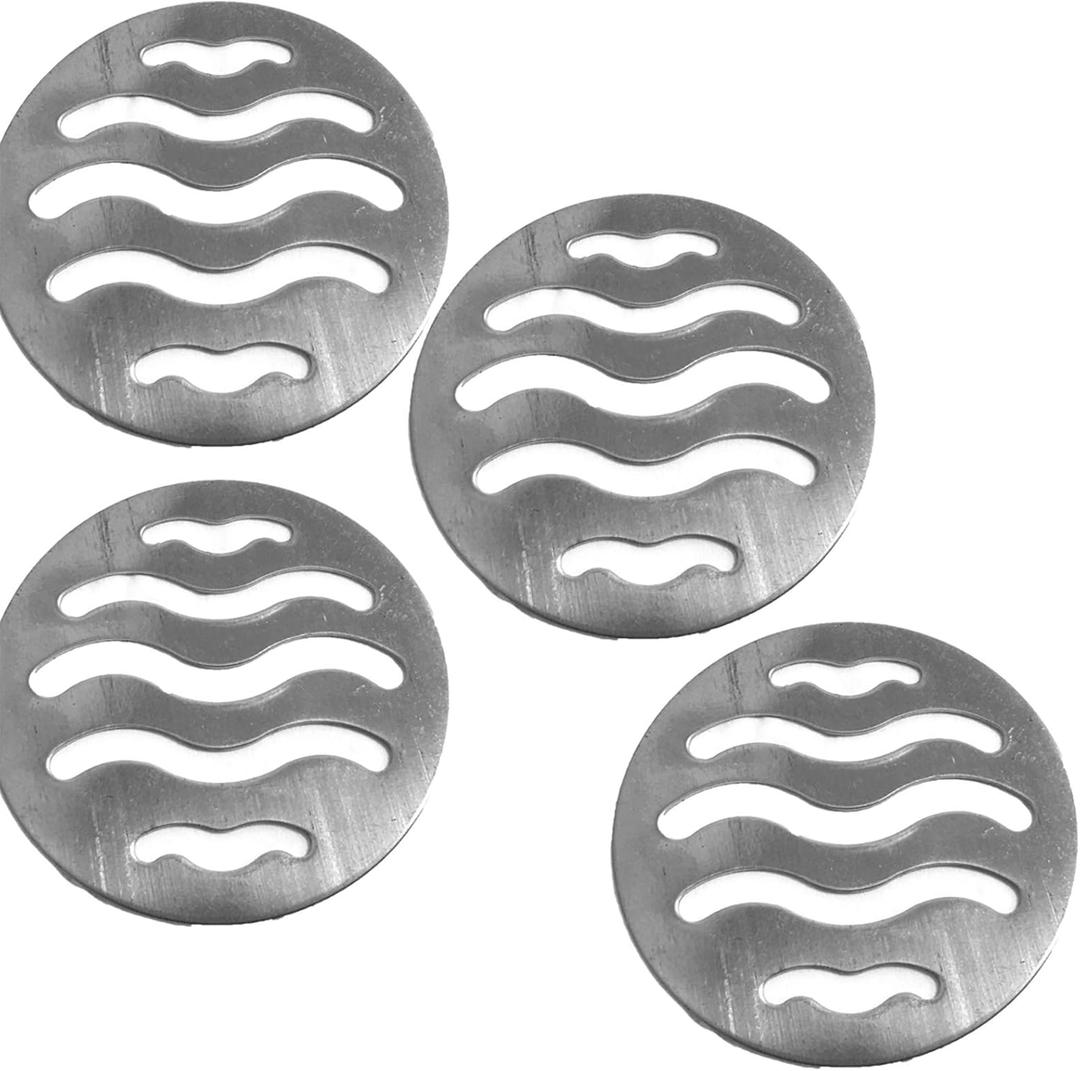 NGe 4Pcs Silver Tone 304 Stainless Steel Round Floor Drain Cover Drain Protection Cover 2.5 Inch 5 Holes