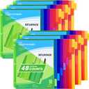 8-Tab Binder Dividers - Index Pockets Divider for 3 Ring Binders, 3-Hole Plastics Sheets Protectors for US Letter Size in 0.5'', 1'', 2'', 3 inch Binders, 8 Colors (XY004) (6 Packs)