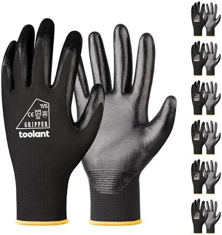 toolant Nitrile Coating Work Gloves for Men, Superior Oil Resistance, 6 Pairs Bulk Safety Work Gloves with Grip, Touch Screen, for Automobile Repair, Gardening, Warehouse (Black, L): Amazon.com: Tools & Home Improvement