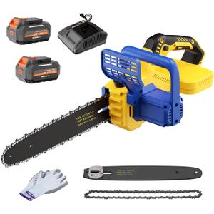 Cordless 14" & 12" Chainsaw Compatible with Dewalt 20V MAX Battery, 40V Electric Handheld Power Chain Saw w/ 1700W Brushless Motor, (2)4.0Ah Battery, Auto Oiler for Tree Wood Garden Cutting Trimming Cordless 14" & 12" Chainsaw Compatible with Dewalt 20V MAX Battery, 40V Electric Handheld Power Chain Saw w/ 1700W Brushless Motor, (2)4.0Ah Battery, Auto Oiler for Tree Wood Garden Cutting Trimming