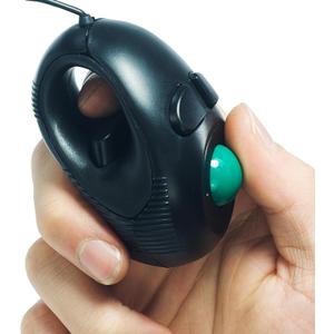 YUMQUA Finger Mouse, Handheld Trackball Mouse Fingertip Mini 4D USB Hand Held Wired Pointer Thumb Ball Mice with Roller for Laptop Mac Window Computer Fits Left and Right Handed Users