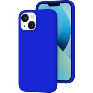 K TOMOTO Compatible with iPhone 13 Mini Case, Liquid Silicone Gel Rubber Cover with Microfiber Lining, Full Body Drop Protection Phone Case for iPhone 13 5.4 Inch(2021), Klein Blue