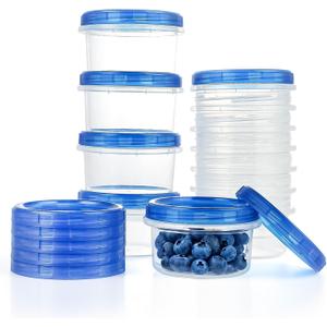 Freezer Storage Containers, [12 Pack-8 oz] Ultra Thick Freezer Containers with Leakproof Twist Top Lids, Heavy Duty BPA Free Stackable Meal Prep Bowls Great for Portion Control