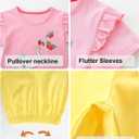 Toddler Girls Summer Outfit Cotton Flutter Sleeve Tank Top and Shorts Cute Clothing Set Size 2T 3 7Y (Pink)