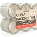 Clear Packing Tape Heavy Duty 12 Rolls, 1.7mil Thickness, Strong Adhesive for Shipping, Moving & Packaging, 1.88" Wide x 60 Yards Per Roll, Smooth Unroll, Clear Finish, Fits Standard Dispensers