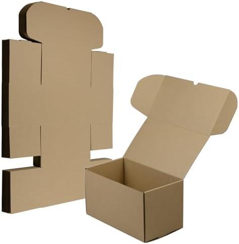 HESESOH 11x6x6 Inches Shipping Boxes Set of 20, Brown Corrugated Cardboard Box Literature Mailer for Packing Small Business