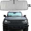 Custom Fit Windshield Sun Shade Fit for Ford Bronco 2021-2025 Foldable Front Sunshade Interior Protector, Complete Light & UV Blocking