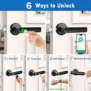 Fingerprint Door Lock,Biometric Smart Door Knob with Keypad Code,6 in 1Keyless Entry Door Handle,App Control,Generate Passcode Remotely,for Bedrooms Office Home Hotel Apartment
