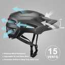 Bike Helmet, Helmets for Adults Men, Front and Back LED Lights Safe Certified MTB Road Bicycle Helmet with Adjustable Brim M