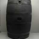 50-Gallon ECO Rain Barrel Made with 100% Recycled Plastic, Flat Back Rain Water Collection Barrel, Black