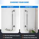 L-Shaped Grab Bars for Shower, 24x12 Inch Stainless Steel Grab Bars for Elderly for Wall Mount, Anti-Slip Knurled Grip Bathroom Safety Rail, Right