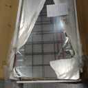 WEER 50X30 Inch Brushed Nickel Bathroom Mirror, Brushed Silver Metal Frame Mirror, Rounded Rectangle Silver Bathroom Vanity Mirror, Tempered Glass, Anti-Rust, Hangs Horizontally or Vertically