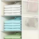 Extra Deep Hanging Closet Organizers and Storage, 5-Tier Closet Hanging Organizer with 4 Mesh Pockets, Heavy-Duty Closet Shelves for Clothes and Hats, Ideal for Dorms and RVs, 1-Pack, White