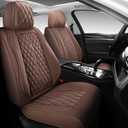 Full Coverage Leather Car Seat Covers Full Set,Wateroroof Seat Covers for Cars,Trucks,Sedans,Luxury Brown Seat Cover,Car Seat Protector,5 Seats Car Seat Cushion