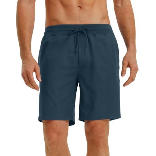 Rouen Mens Shorts 7 Inch Inseam Lightweight Quick Dry Running Shorts Sports Soft Casual Athletic Shorts for Men Size L