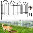 25 Pack Animal Barrier Fence, 35.42ft(L) x 21in(H) No Dig Garden Fence Panels with Decorative Arch Design for Dogs Rabbits, Rustproof Metal Garden Fencing for Outdoor, Lawn, Patio