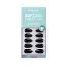 Black Press On Nails Almond - BTArtbox Short Press On Nails with Nail Glue, Fit Perfectly & Natural Reusable Stick On Nails in 16 Sizes - Soft Gel Glue On Nails Kit, Black Velvet