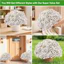 22 Pack Artificial Flowers Outdoor Fake Plants, Faux Flowers UV Resistant with Plastic Plants, Faux Silk Flowers for Outdoors Outside Front Porch Hanging Planter Window Box Garden Decoration(White)