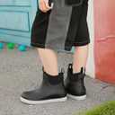 Kids Deck Boots,Waterproof Ankle Rain Boots for Boys and Girls Non-Slip High-Performance Rubber Boots Water Shoes Child Chelsea Booties for Fishing, Boating, Camping, Farming,Garden, School Play (5 Big Kid, Black)