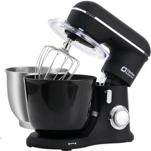 Kitchen in the box Stand Mixer, 4.5QT+5QT Two bowls Electric Food Mixer, 10 Speeds 3-IN-1 Kitchen Mixer for Daily Use with Egg Whisk, Dough Hook, Flat Beater (Onyx Black, 5QT)