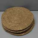 13 in Round Woven Placemats Plate Chargers Set of 10, Boho Farmhouse Rustic Woven Place Mats for Dining Table Decor, Rattan Wicker Table Mats Jute Braided Chargers for Dinner Plates (Natural Color)