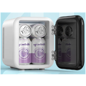 CROWNFUL Mini Fridge, 4 Liter/6 Can Portable Cooler and Warmer Personal Fridge for Skin Care, Cosmetics, Food, Great for Bedroom, Office, Car, Dorm, ETL Listed (White)