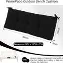 Outdoor Bench Cushion Waterproof, Tufted Bench Seat Cushion 36 x 15 Inch, Patio Wicker Indoor Seat Pads for Outside Garden Patio Balcony, Black