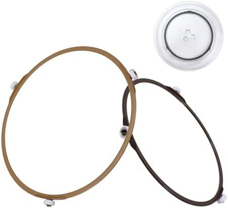 Microwave Turntable Ring, 7.44 & 8.66 Inch Replacement Microwave Turntable Accessories for Roller Spinner for 9-12 Inch Glass Plates, Oven Tray Plate Holder Durable Support Parts