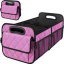 Deosk Car Trunk Organizer for SUV, Car Organizers and Storage with Reinforced Handles, Car Accessories for Women/Men 70L Waterproof Polyester Trunk Organizer (Large, Pink)