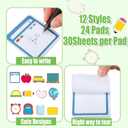 Yinder 24 Pads Teacher Sticky Notes 720 Sheets Back to School Sticky Notes Cute Pencil Ruler Blackboard Apple Shaped Self Christmas Cartoon Gift for Teacher Teens School Staff