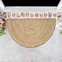Chardin home Hand Woven Natural Jute Braided Rug -18x30 Inch Half Round | Vintage Boho Reversible Doormat for Entryway, Front Door | Farmhouse Natural Fiber Rugs for Bedroom, Kitchen, Living Room