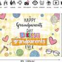 Happy Grandparents Day Backdrop 8x6FT Best Grandparents Ever Banner Decorations School Event Love Grandparents Photography Background Grandpa Grandma Holiday Retirement Party Supplies Photo Props