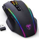 RisoPhy Wireless Gaming Mouse, 3-Mode 2.4G/USB-C/Bluetooth with RGB Backlit | 6 Level 10000DPI, Ergonomic Design, 8 Programmable Buttons, 58H Capacity Rechargeable, Computer Mouse for PC/Mac/Laptop
