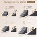 EHEYCIGA Curved Dog Stairs Ramp for Small Dogs 15.7" H, 3-Step Dog Steps for Couch Sofa and Chair, Pet Stairs for Cats, Non-Slip Balanced Pet Steps Indoor, Grey
