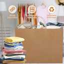 BURVAGY 16x6x12 Inch 100 Pcs Large Kraft Paper Bags with Handles Bulk, Brown Gift Kraft Shopping Bags for Small Business Boutique Retail Grocery